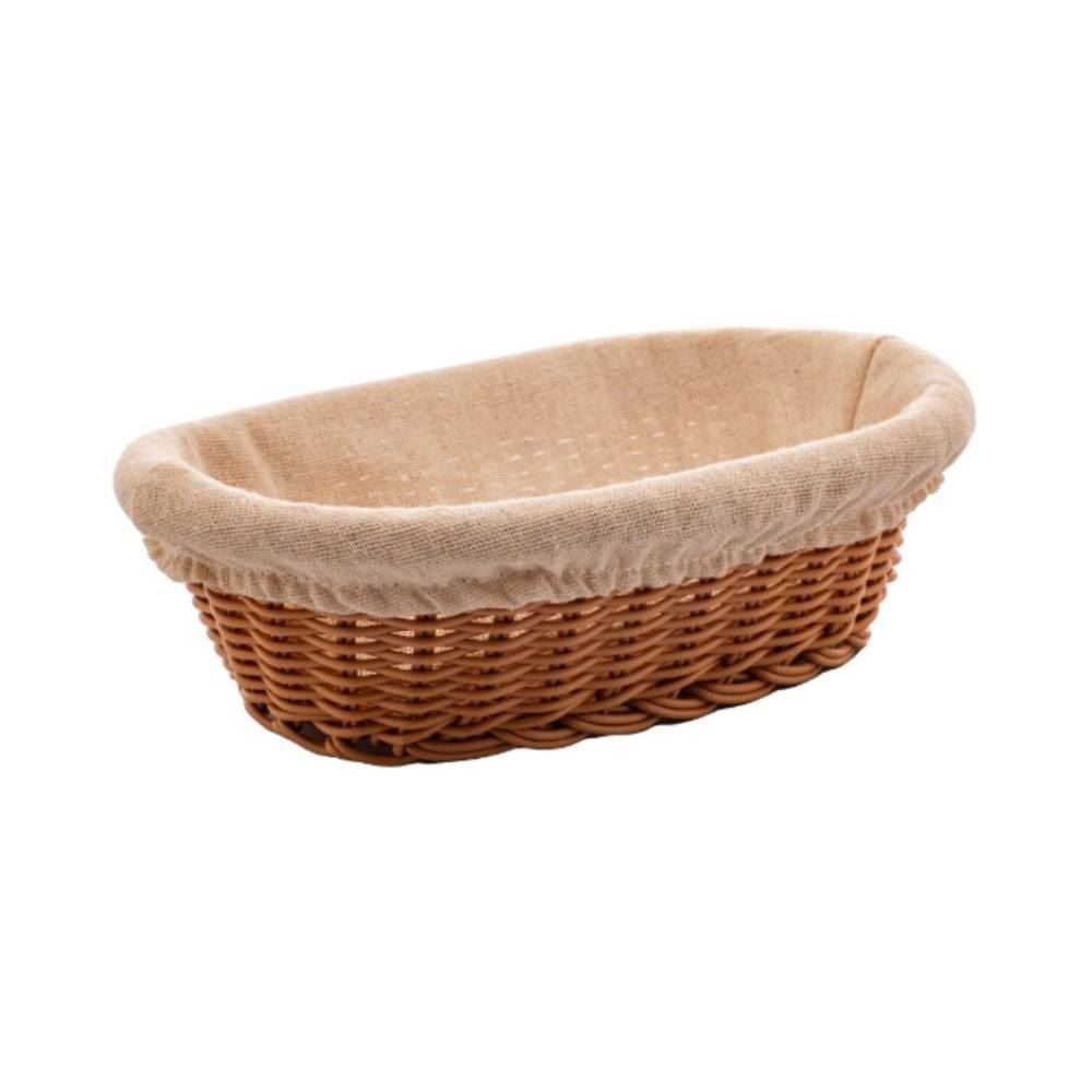 Cesta De Pão Oval Lyor 24X17cm - Tecido Natural