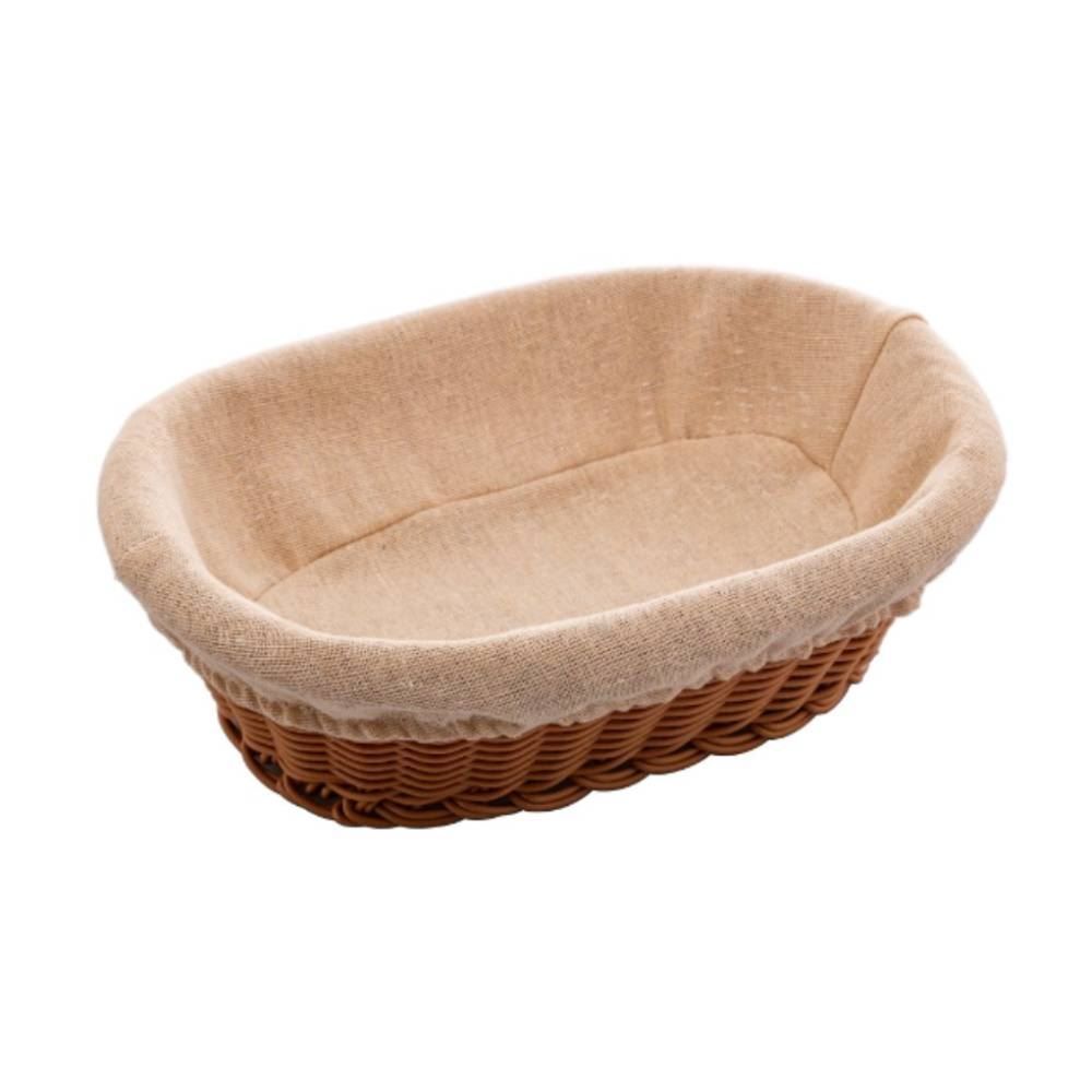 Cesta De Pão Oval Lyor 27X20cm - Tecido Natural