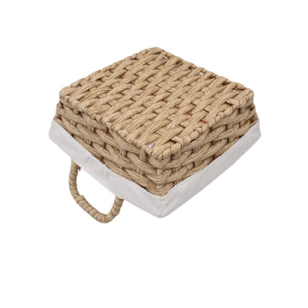 Cesta De Pão Quadrada Com Alça Havan Casa 24Cm - Tecido Natural