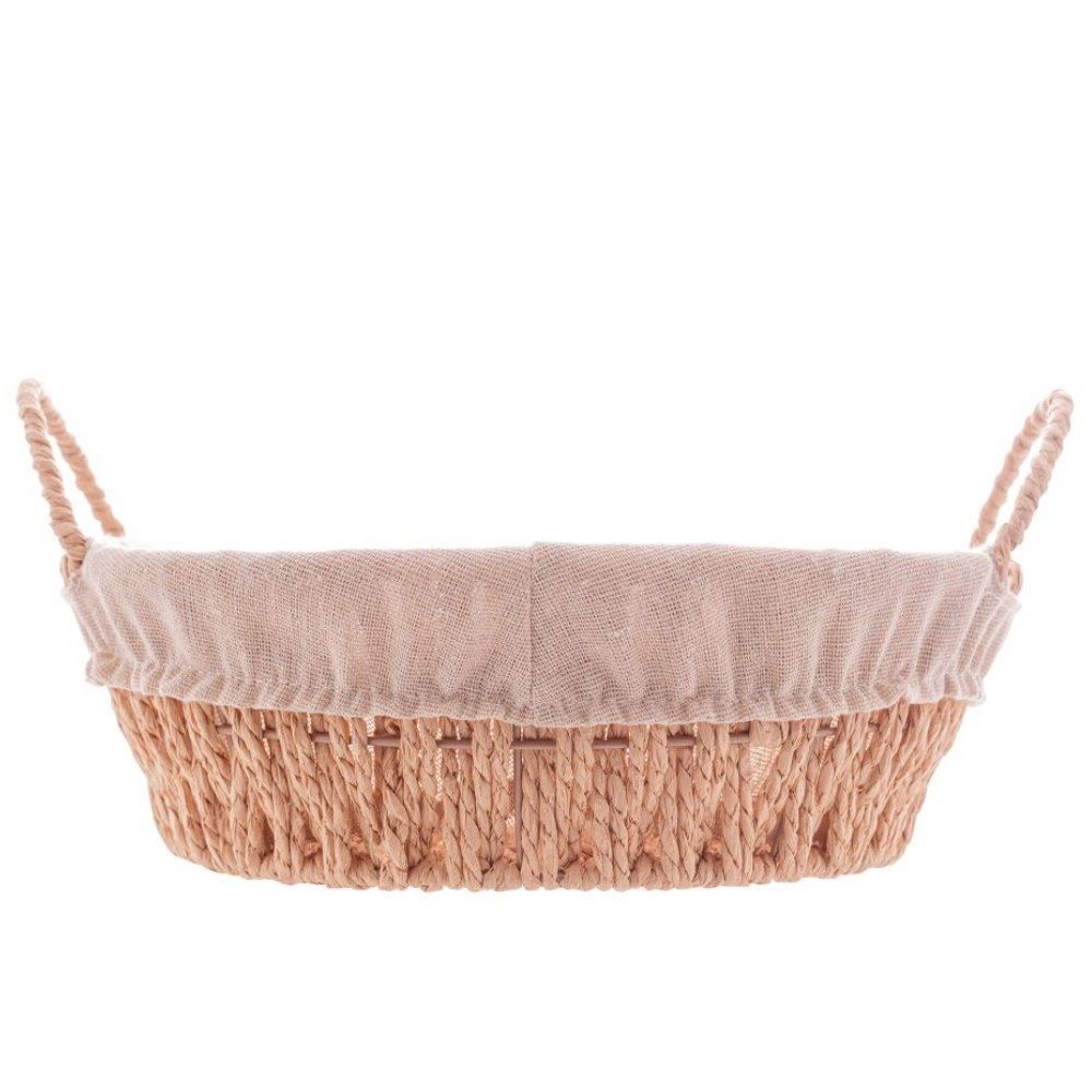 Cesta De Pão Redonda Com Alças Tecido Natural Wolff - 24cm