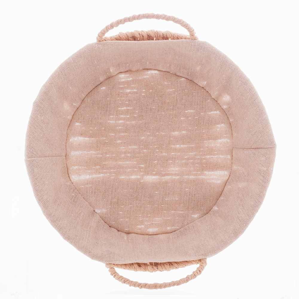 Cesta De Pão Redonda Com Alças Tecido Natural Wolff - 24cm