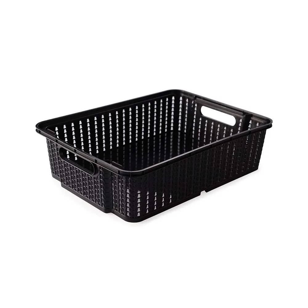 Cesto Organizador Trama Plasútil 5,8 Litros - Preto