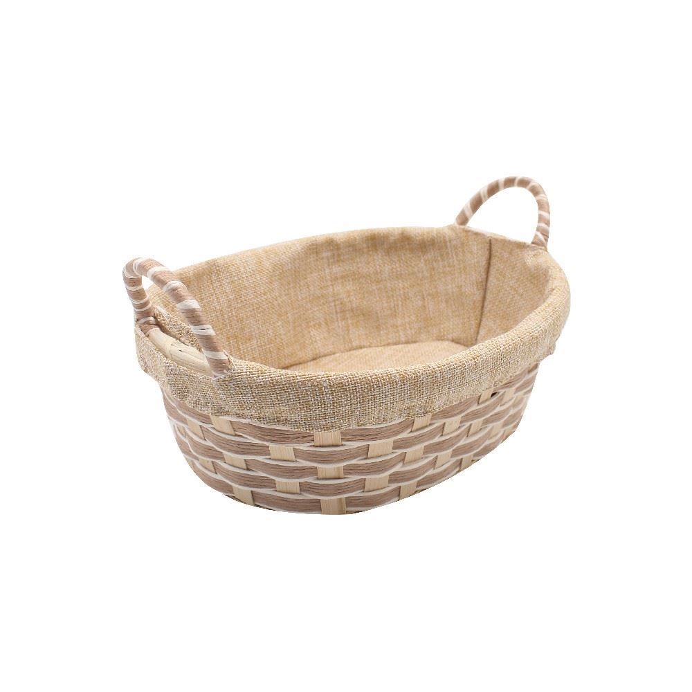 Cesto Oval Com Forro Havan Casa 25 Cm - Natural