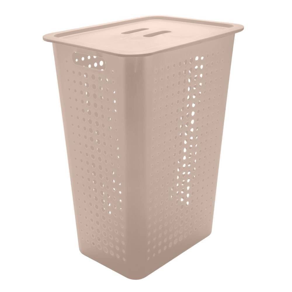 Cesto Para Roupas Com Tampa Martiplast 47L - Bege