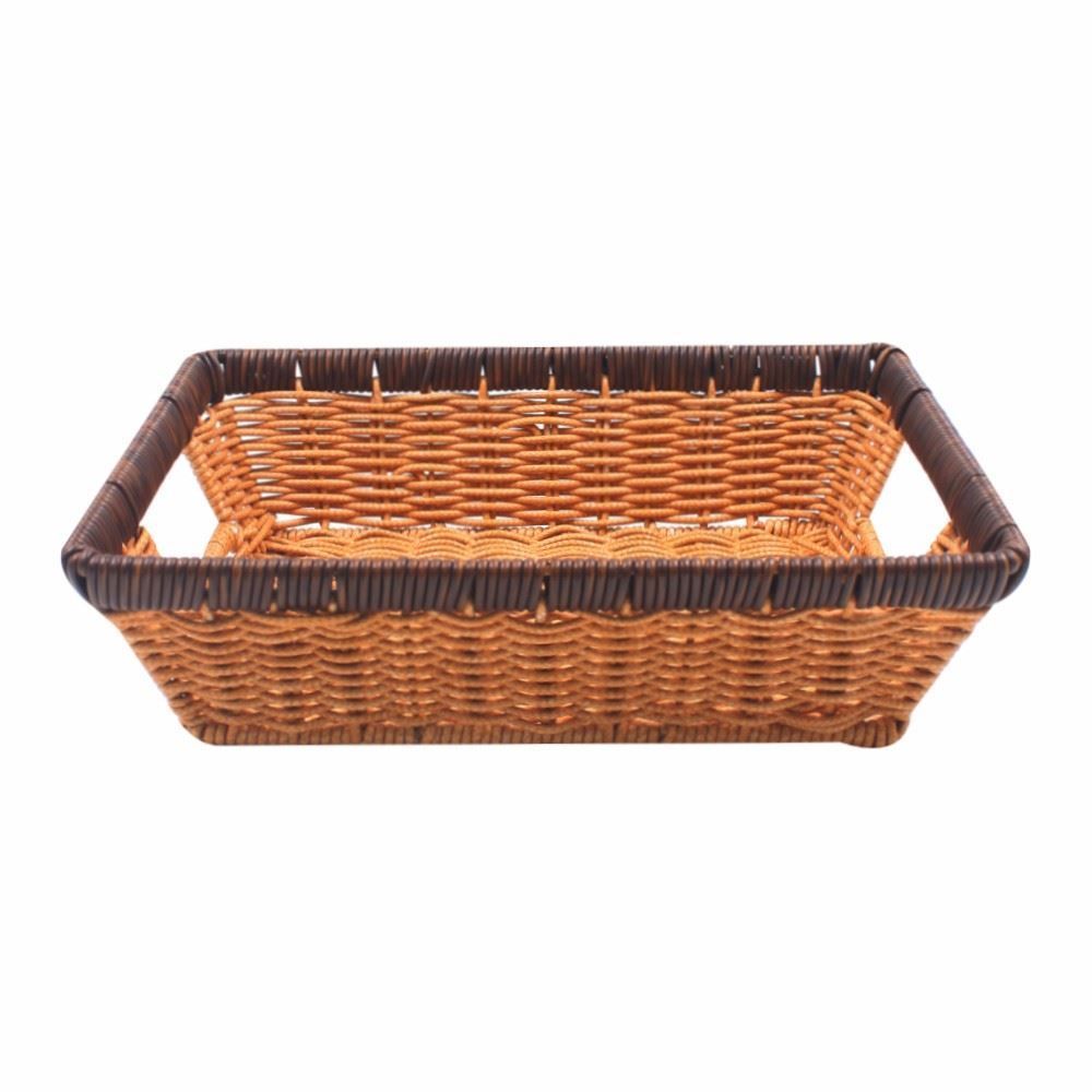 Cesto Retangular Com Alça Vime Havan Casa 32 Cm - Natural