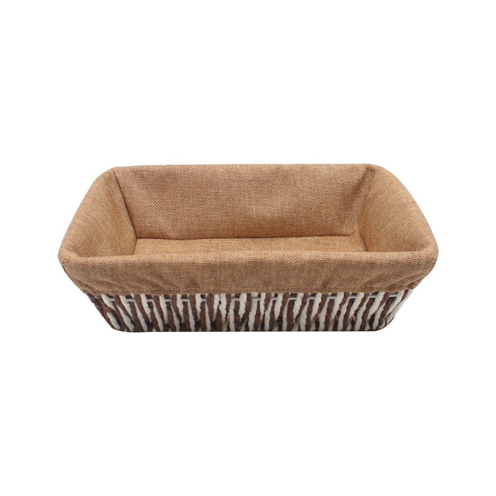 Cesto Retangular Com Forro Bege Havan Casa - 24 Cm