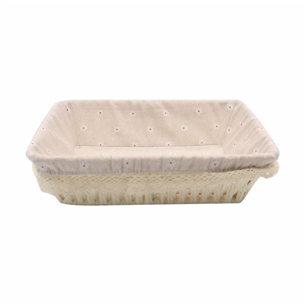 Cesto Retangular Com Forro De Tecido 24 Cm Havan Casa - Estampado