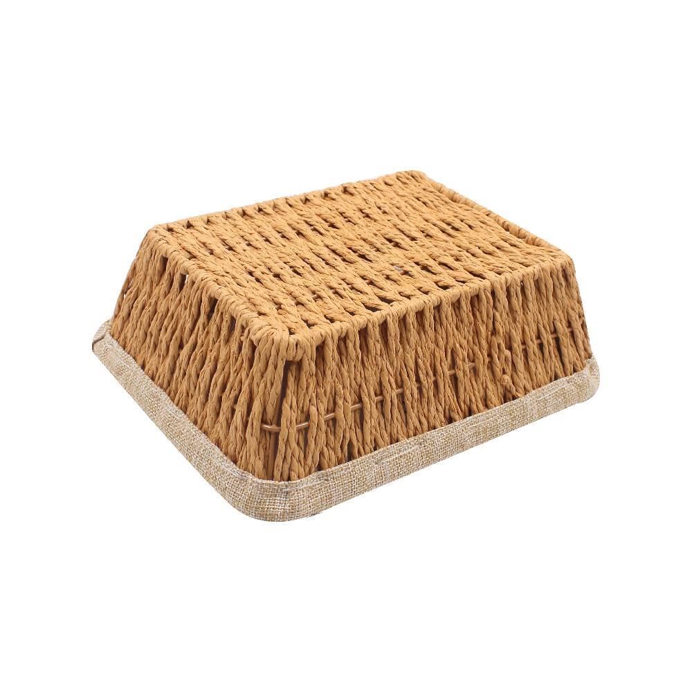 Cesto Retangular Com Forro De Tecido Havan Casa 24 Cm - Natural