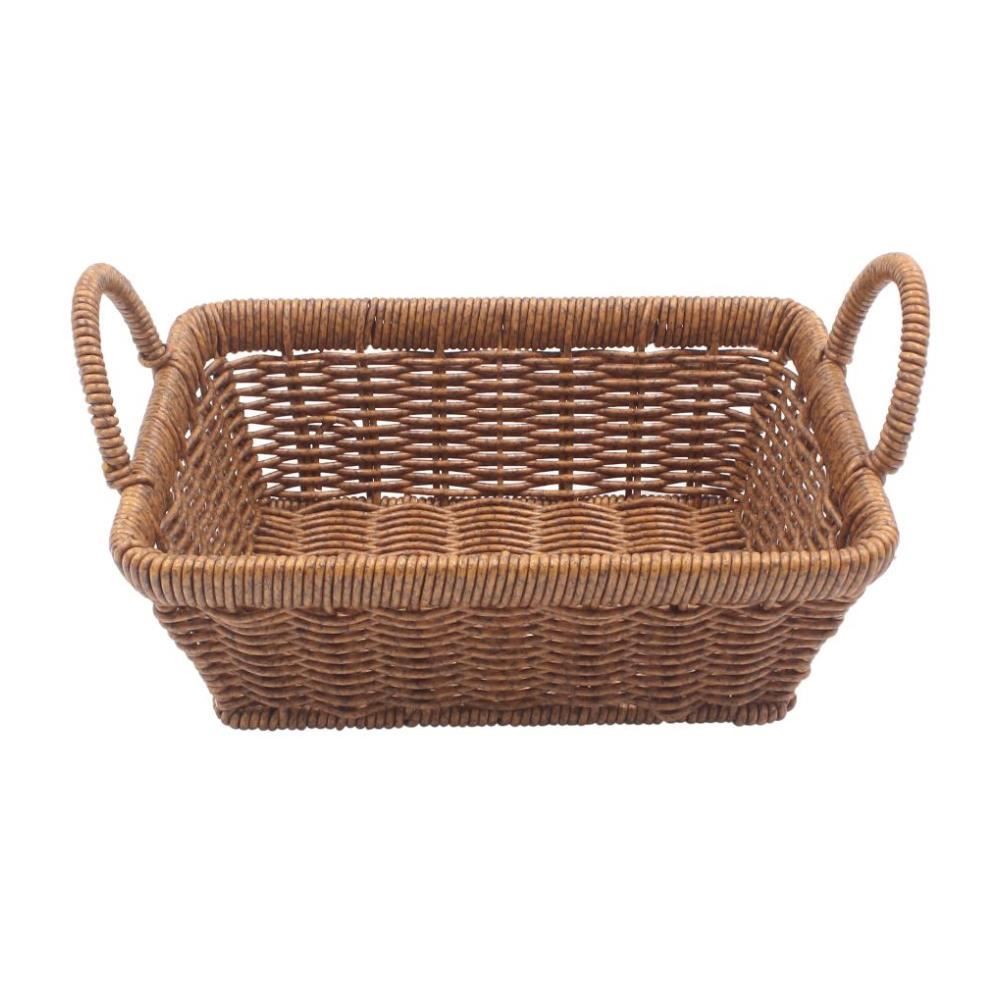 Cesto Retangular Fibra Com Alça Havan Casa 24Cm - Natural