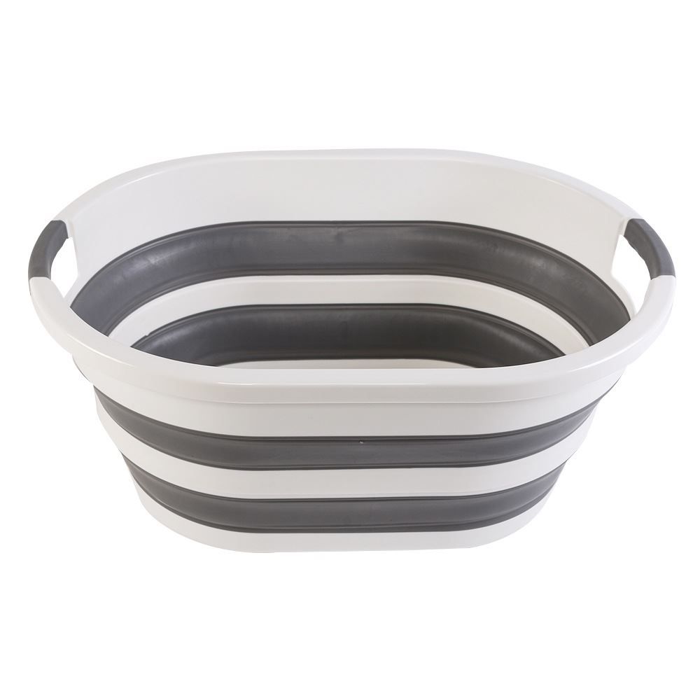 Cesto Retratil Camesa 26L - Branco e Cinza 