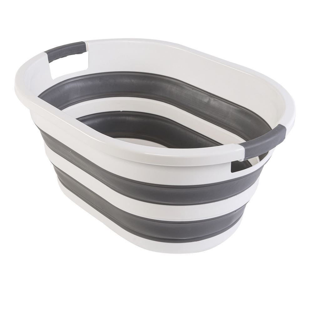 Cesto Retratil Camesa 26L - Branco e Cinza 