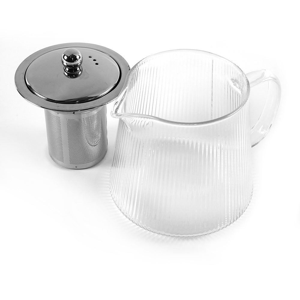 Chaleira De Vidro Com Infusor Lines Wolff 750Ml - Transparente 