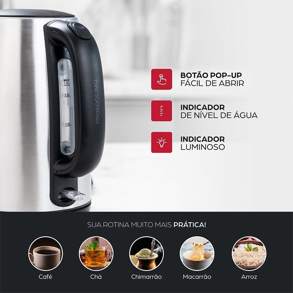 Chaleira Elétrica Wap 1,7 Litros Aço Inox WCE1