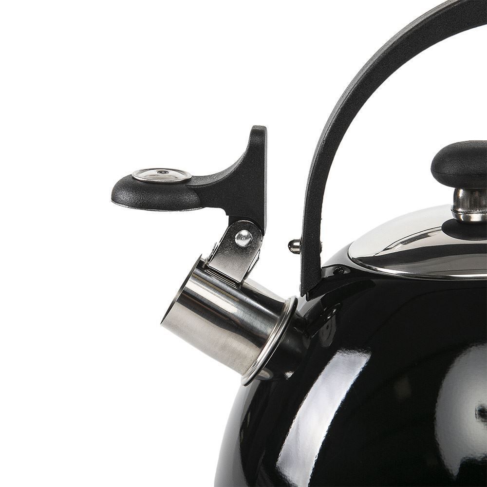 Chaleira Com Apito Aço Inox Havan Casa 2,5 Litros - Preto Espelhado