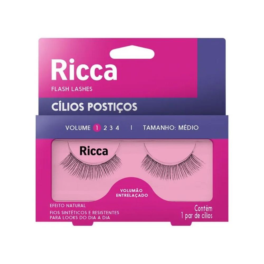 Cílios Postiços Volumão Entrelaçado Volume 1 Ricca - Médio
