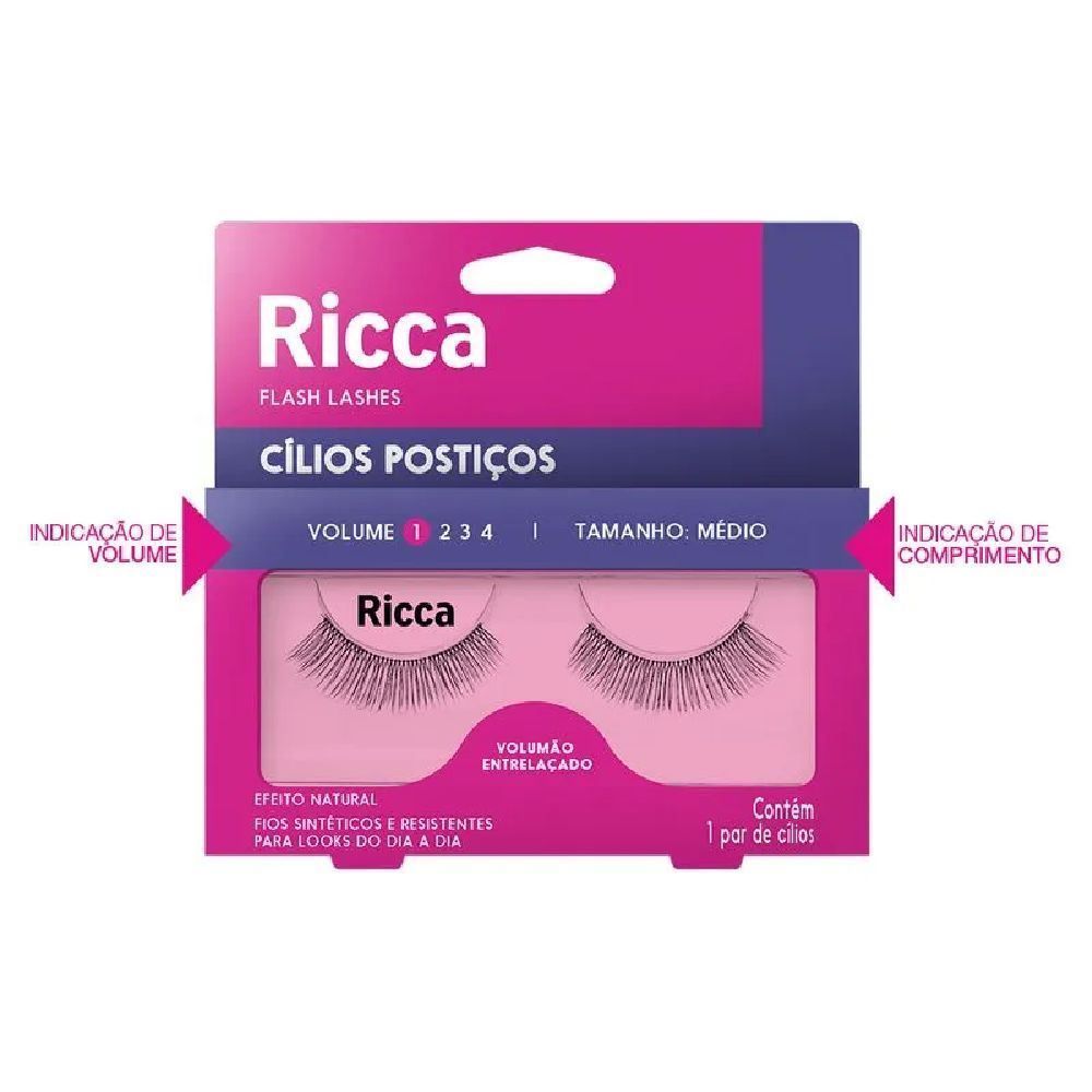 Cílios Postiços Volumão Entrelaçado Volume 1 Ricca - Médio