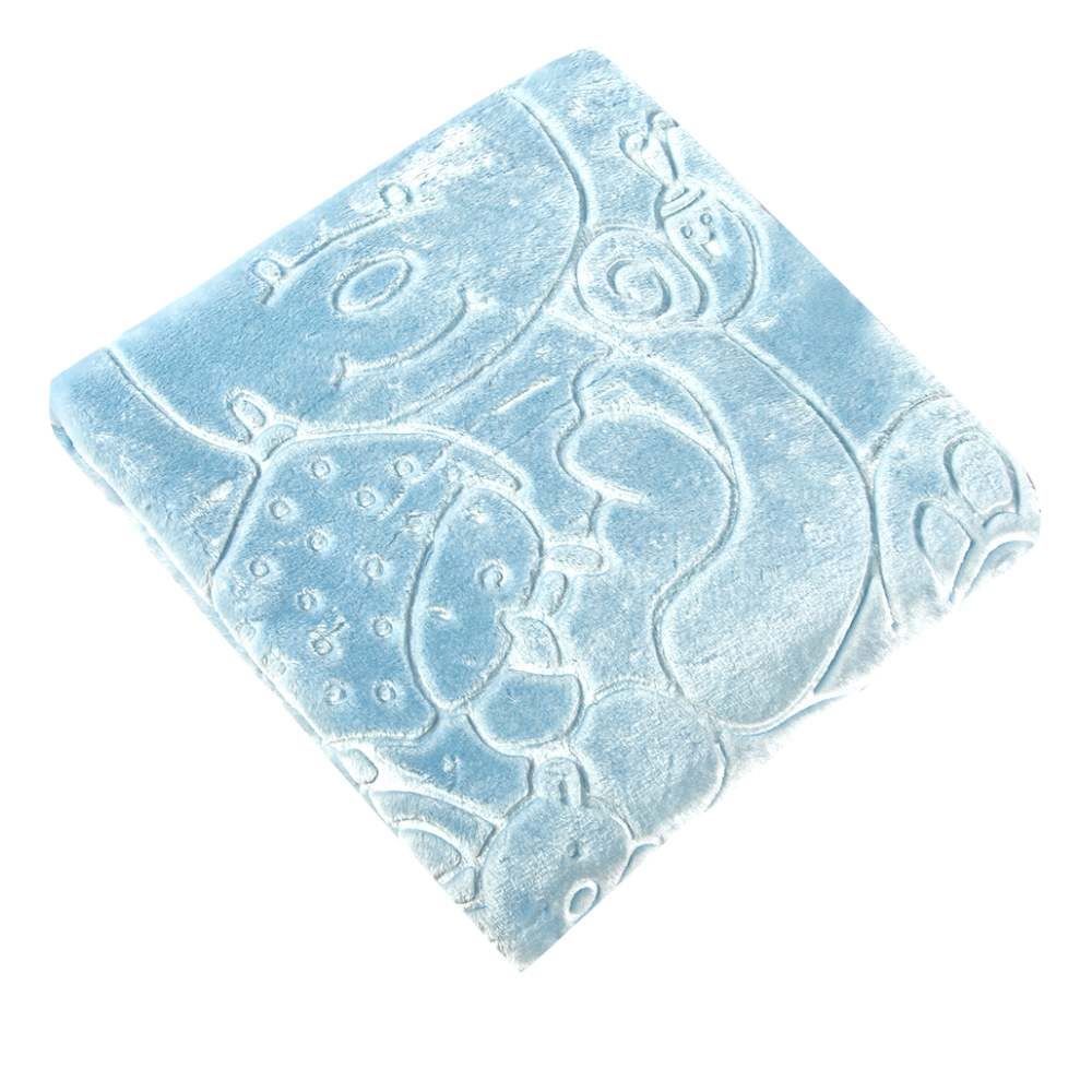 Cobertor De Bebê 100% Poliéster Alto Relevo Yoyo - Azul