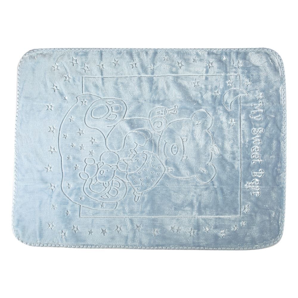 Cobertor De Bebê 100% Poliéster Alto Relevo Yoyo - Azul