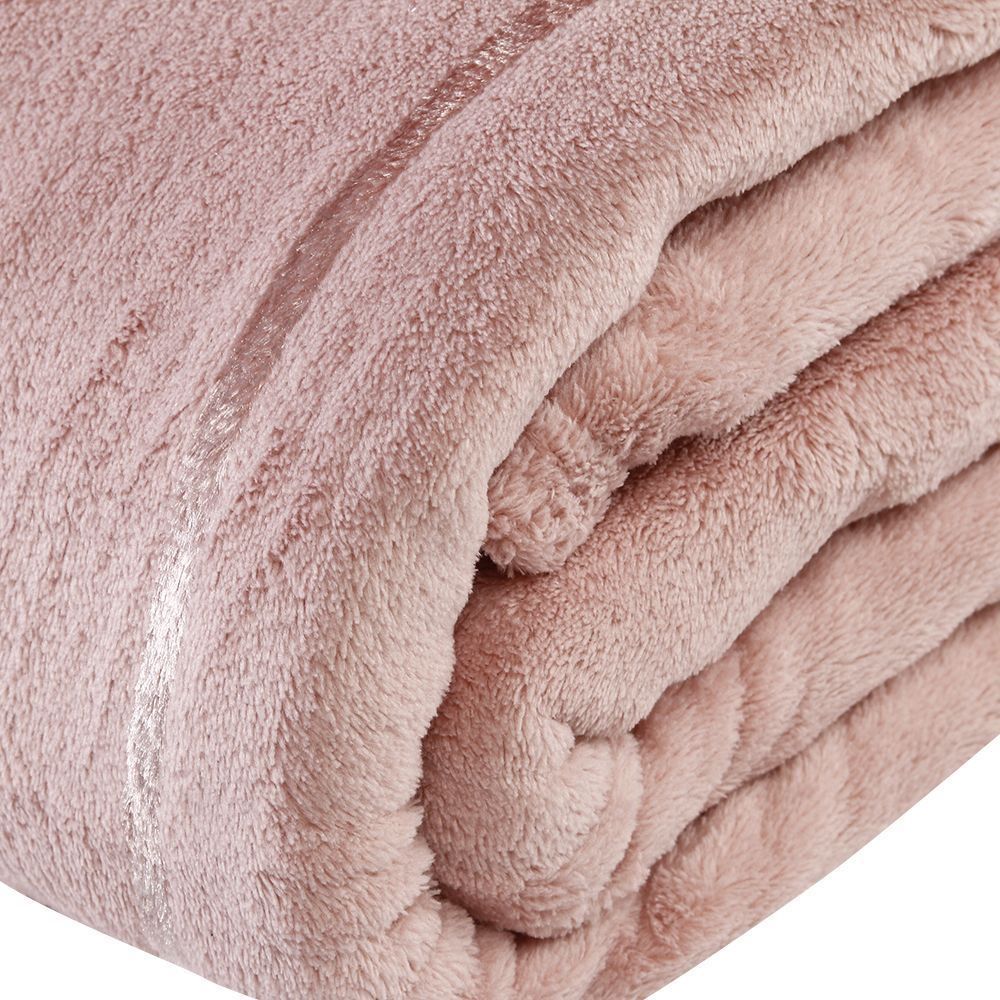 Cobertor Casal 100% Poliéster Elegance Stripe Havan Casa  - Rosa Pálido 