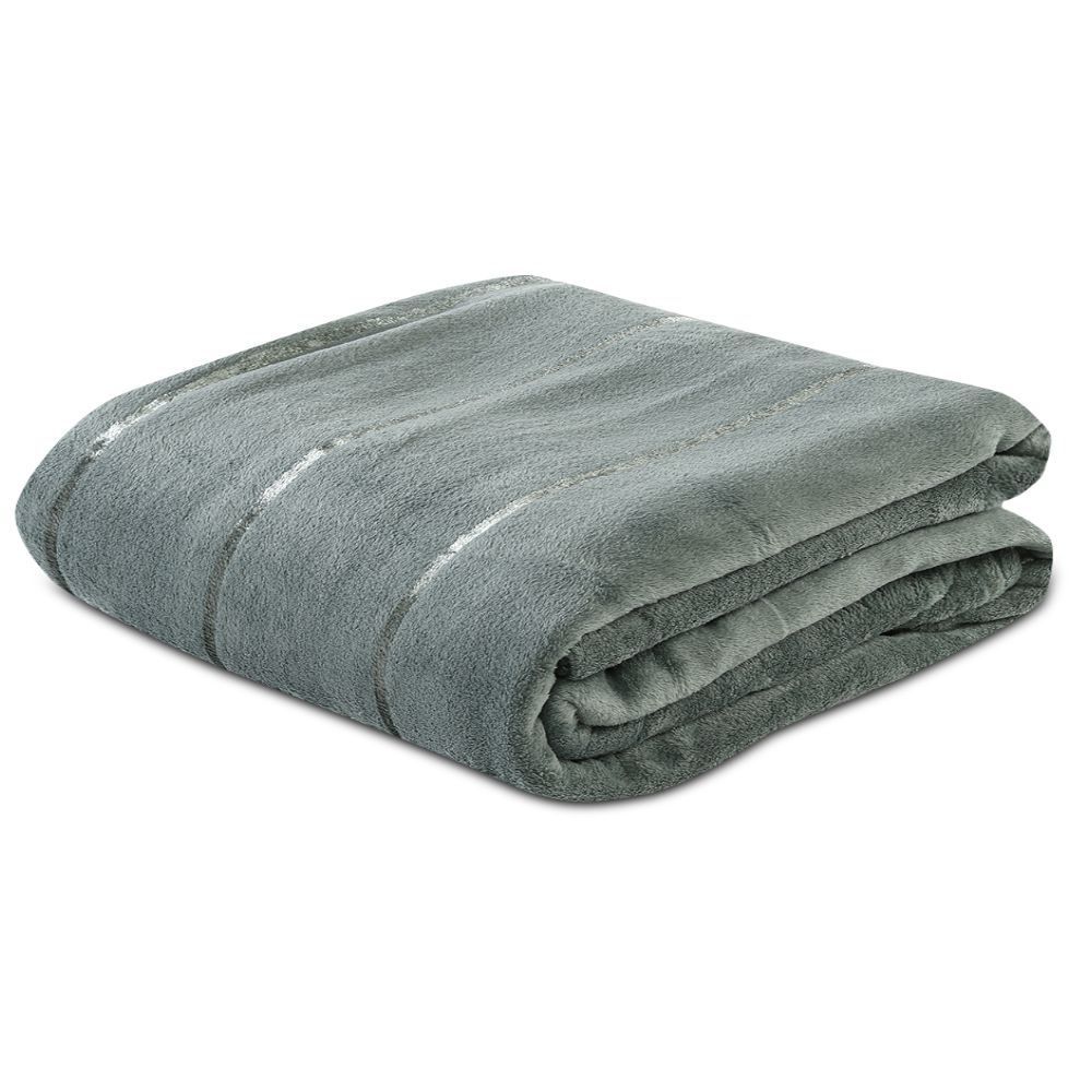 Cobertor Casal 100% Poliéster Elegance Stripe Havan Casa  - Verde Buona