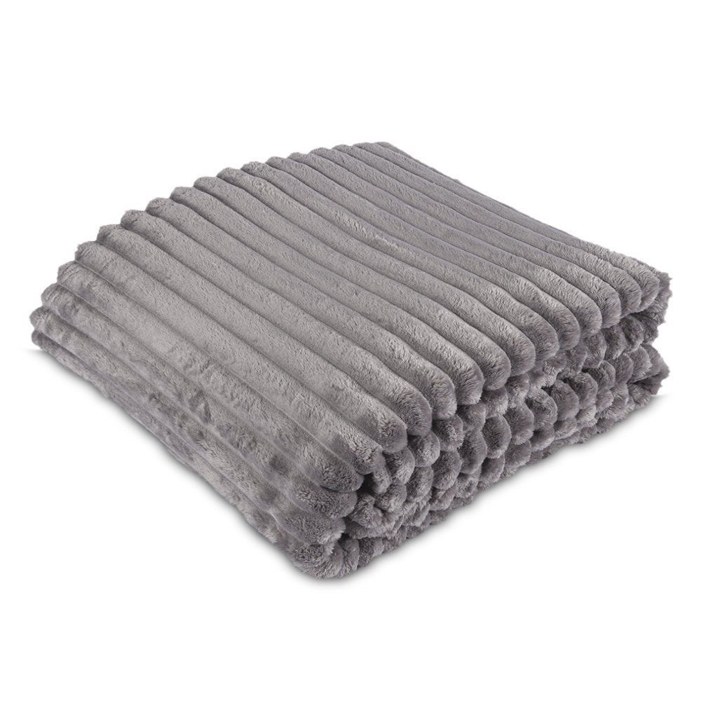 Cobertor Casal 100% Poliéster Premier Canelado Havan Casa - Cinza Amianto