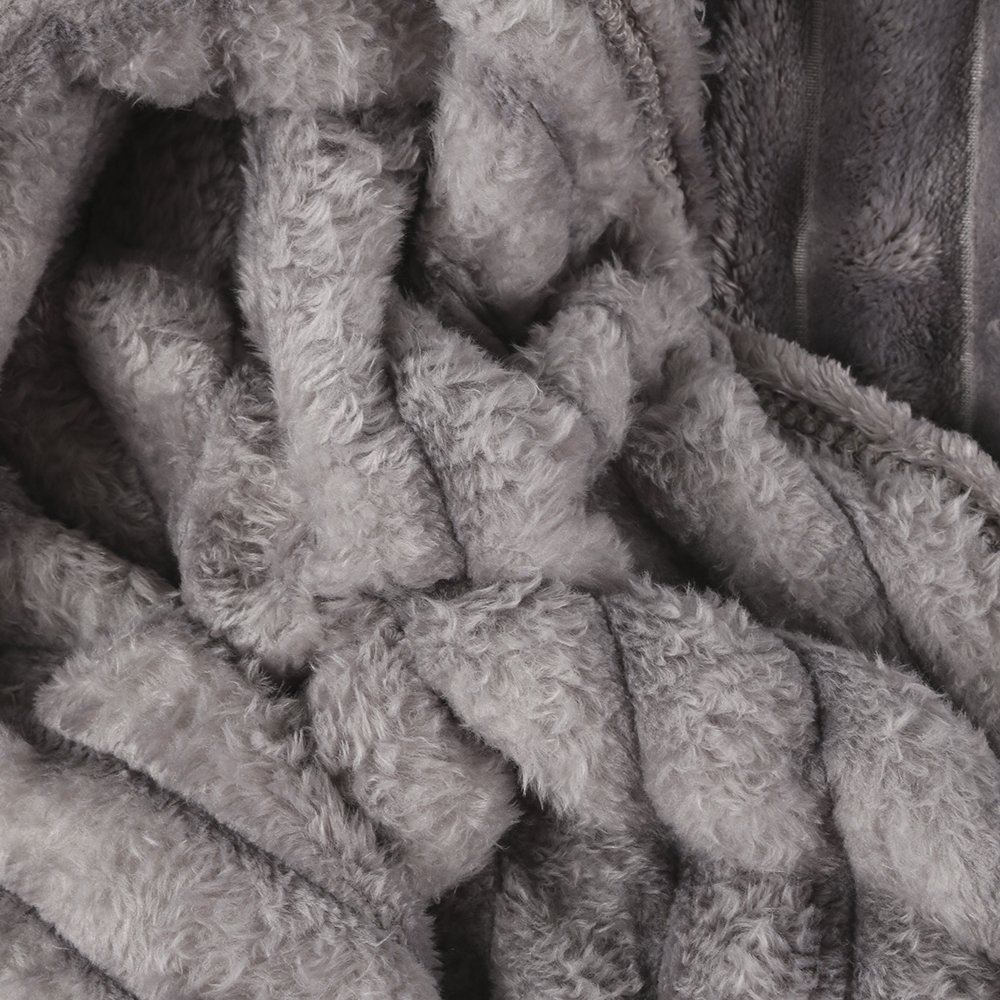 Cobertor Casal 100% Poliéster Premier Canelado Havan Casa - Cinza Amianto