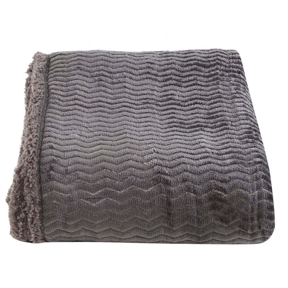 Cobertor Casal Dupla Face Aspen Sherpa Havan Casa - Cinza