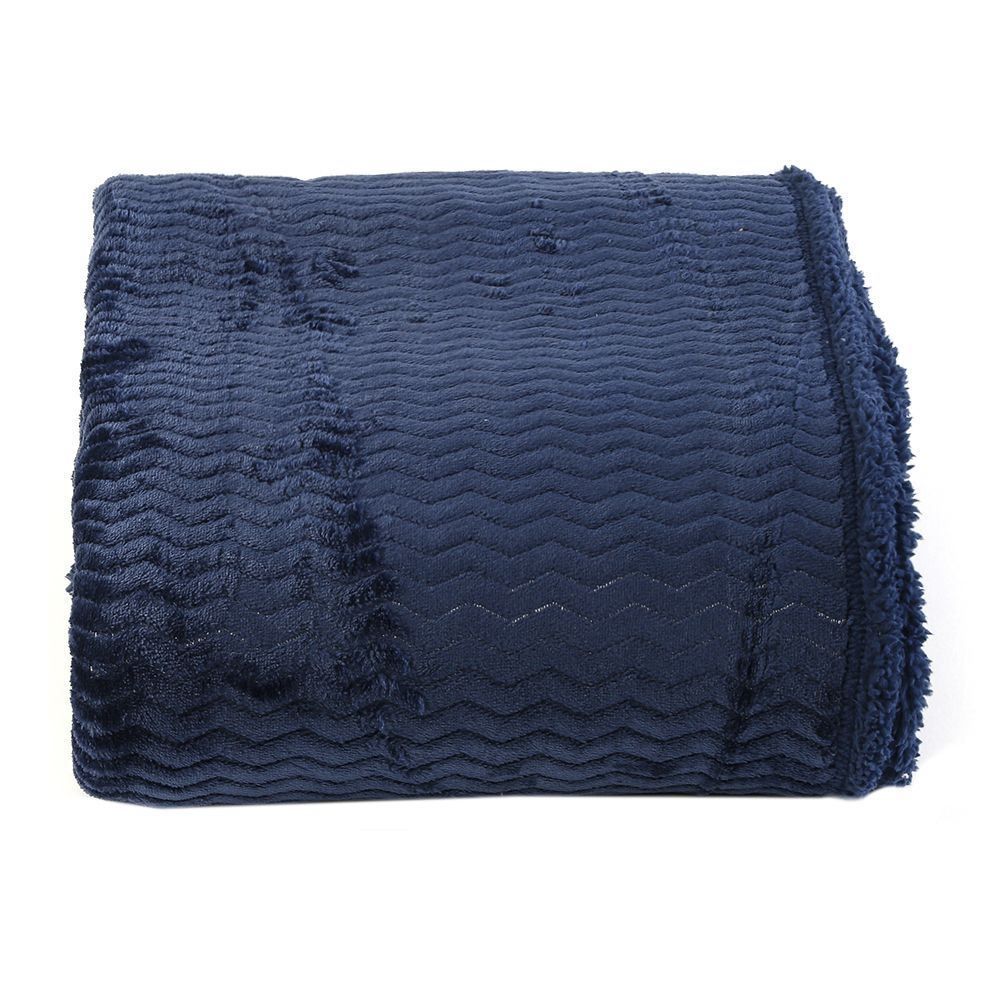 Cobertor Casal Dupla Face Aspen Sherpa Havan Casa - Marinho 