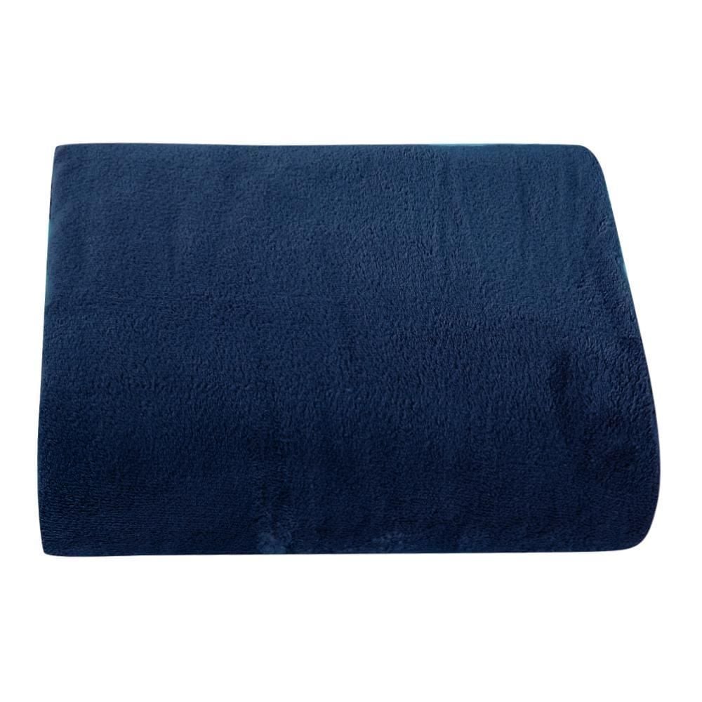 Cobertor Casal Microfibra Liso Paris Havan Casa - Azul Profundo