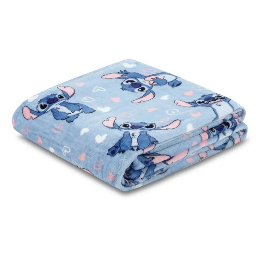 Cobertor Infantil 100% Poliéster Estampado Disney - Stitch Corações
