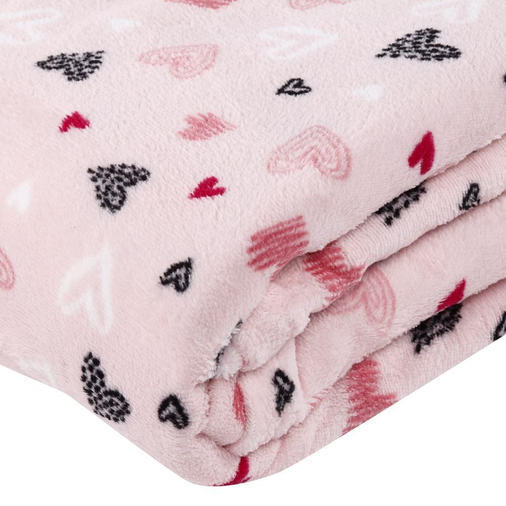 Cobertor Infantil 100% Poliéster Estampado Havan Casa - Coração Rosa