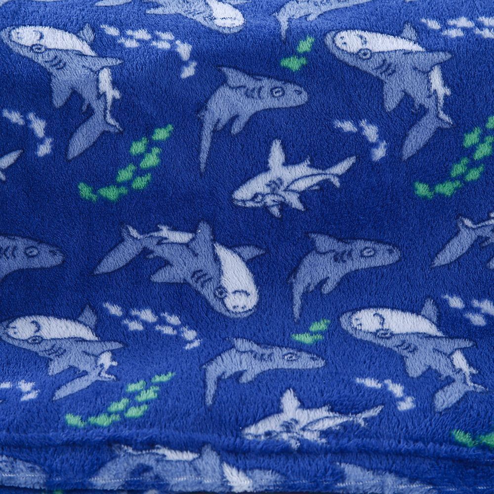 Cobertor Infantil 100% Poliéster Estampado Havan Casa - Tubarão Azul 