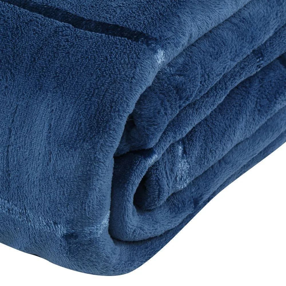 Cobertor King 100% Poliéster Elegance Stripe Havan Casa - Azul Oceânico 