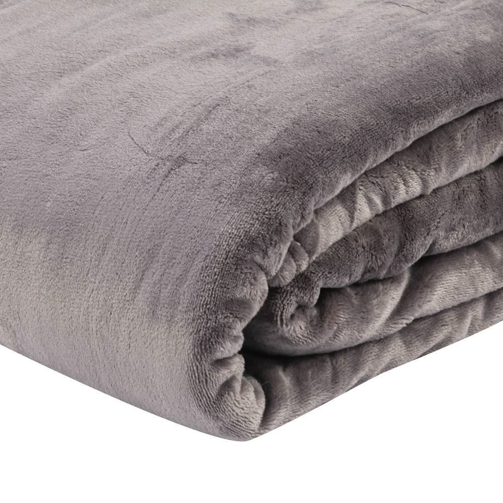 Cobertor King 100% Poliéster Premier Havan Casa - Cinza Ice