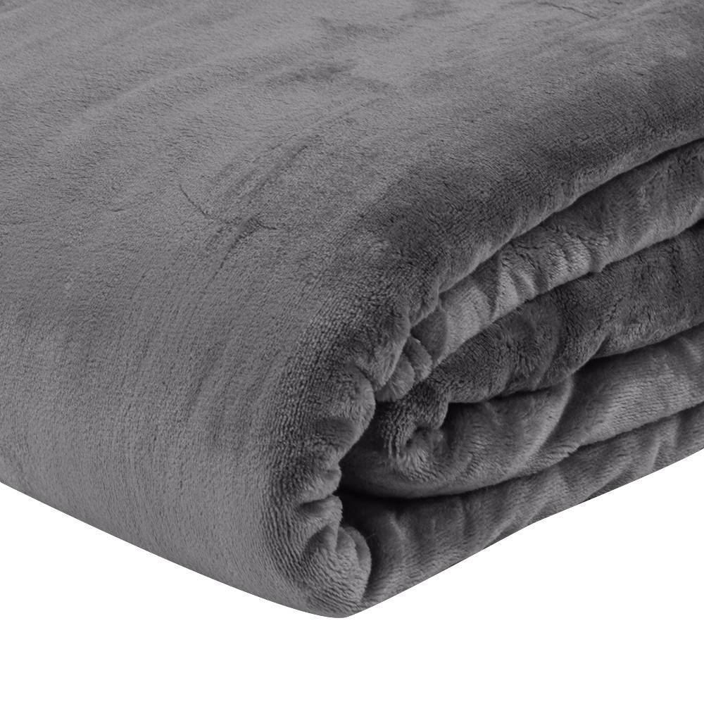 Cobertor King 100% Poliéster Premier Havan Casa - Cinza Urbano