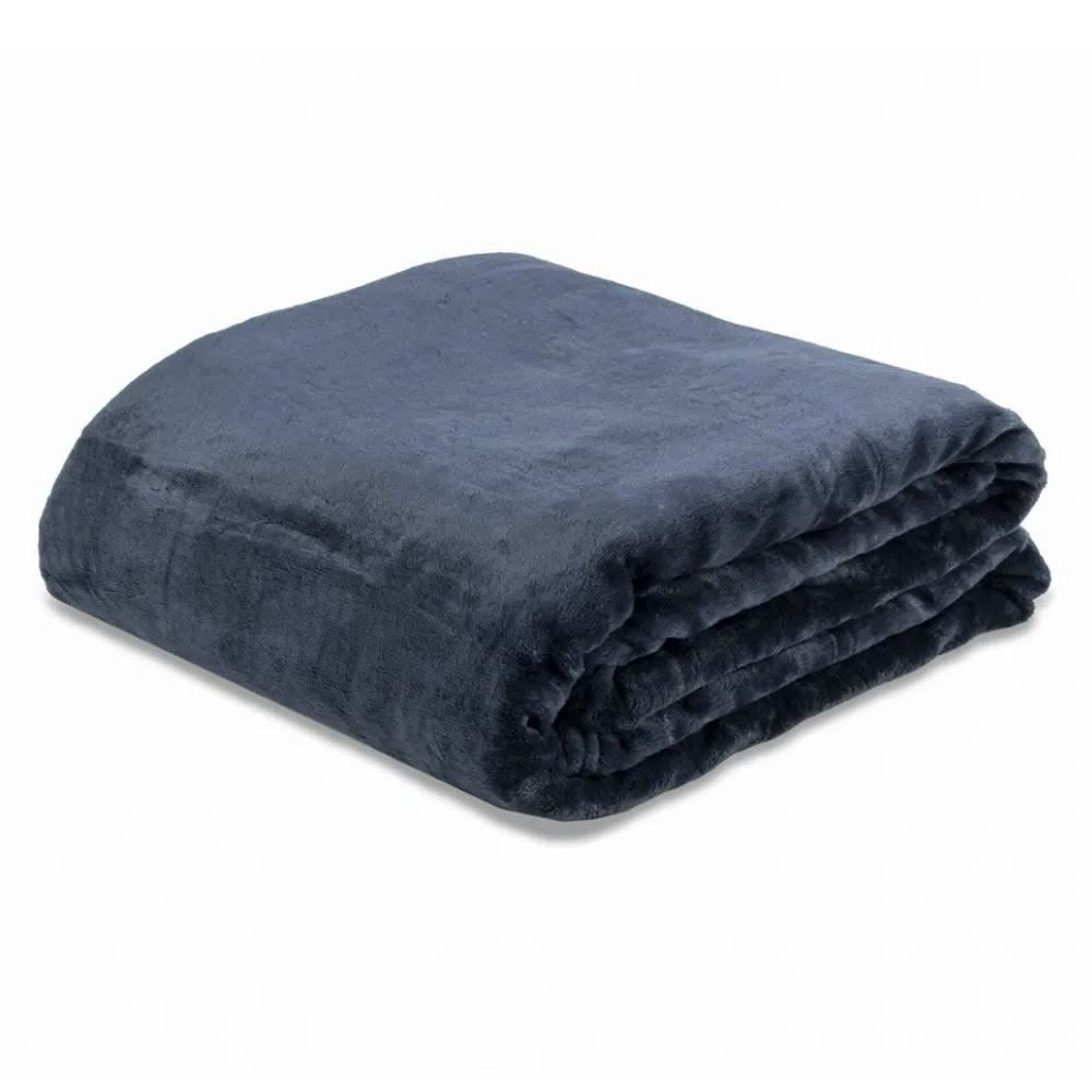 Cobertor King Microfibra Velour Neo Clássico Camesa - Azul Escuro