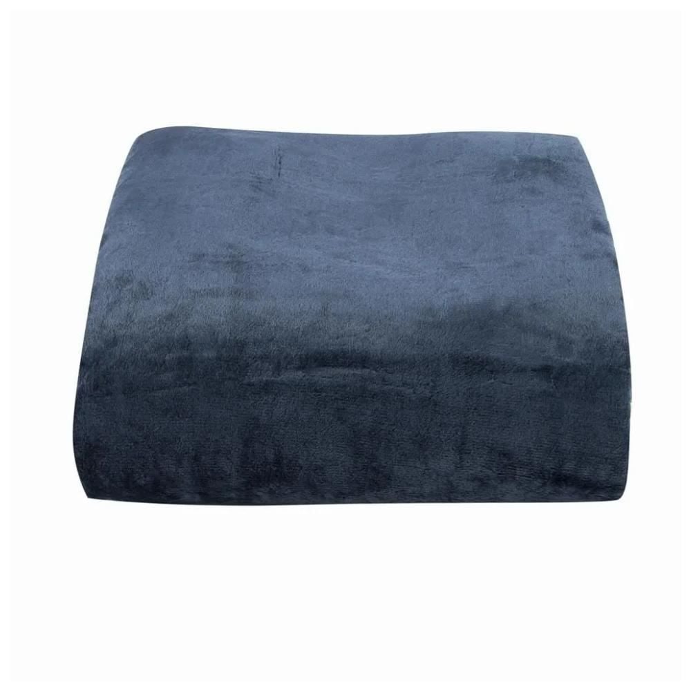 Cobertor King Microfibra Velour Neo Clássico Camesa - Azul Escuro