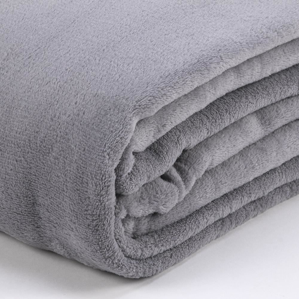 Cobertor Queen Microfibra Liso Paris Havan Casa 1 Pç - Cinza Claro