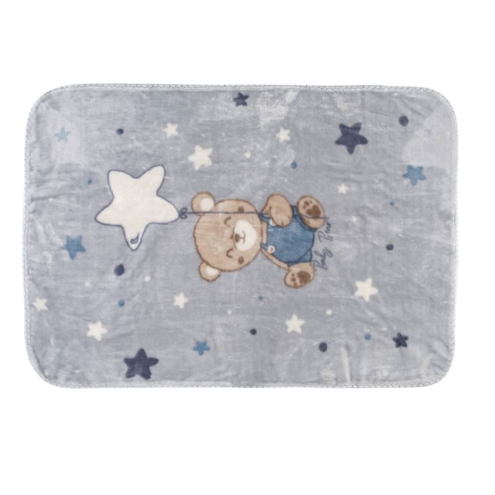 Cobertor Para Bebê 100% Poliéster Rachel Havan Baby - Teddy Azul