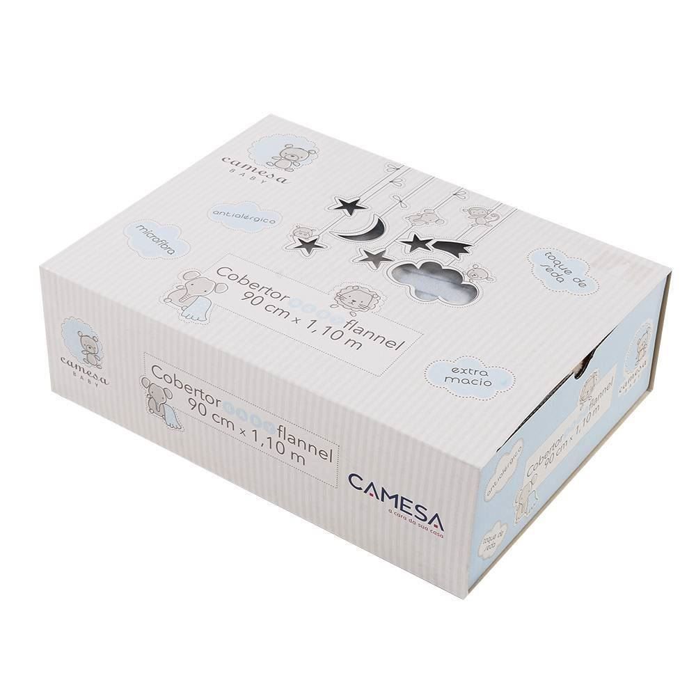 Cobertor Para Bebê Flannel Baby Camesa - Soneca Azul
