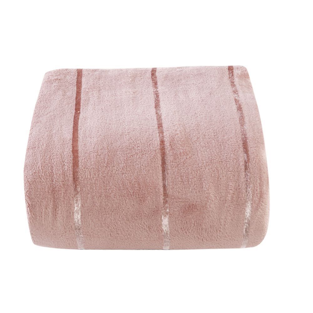 Cobertor Queen 100% Poliéster Elegance Stripe Havan Casa - Rosa Pálido 