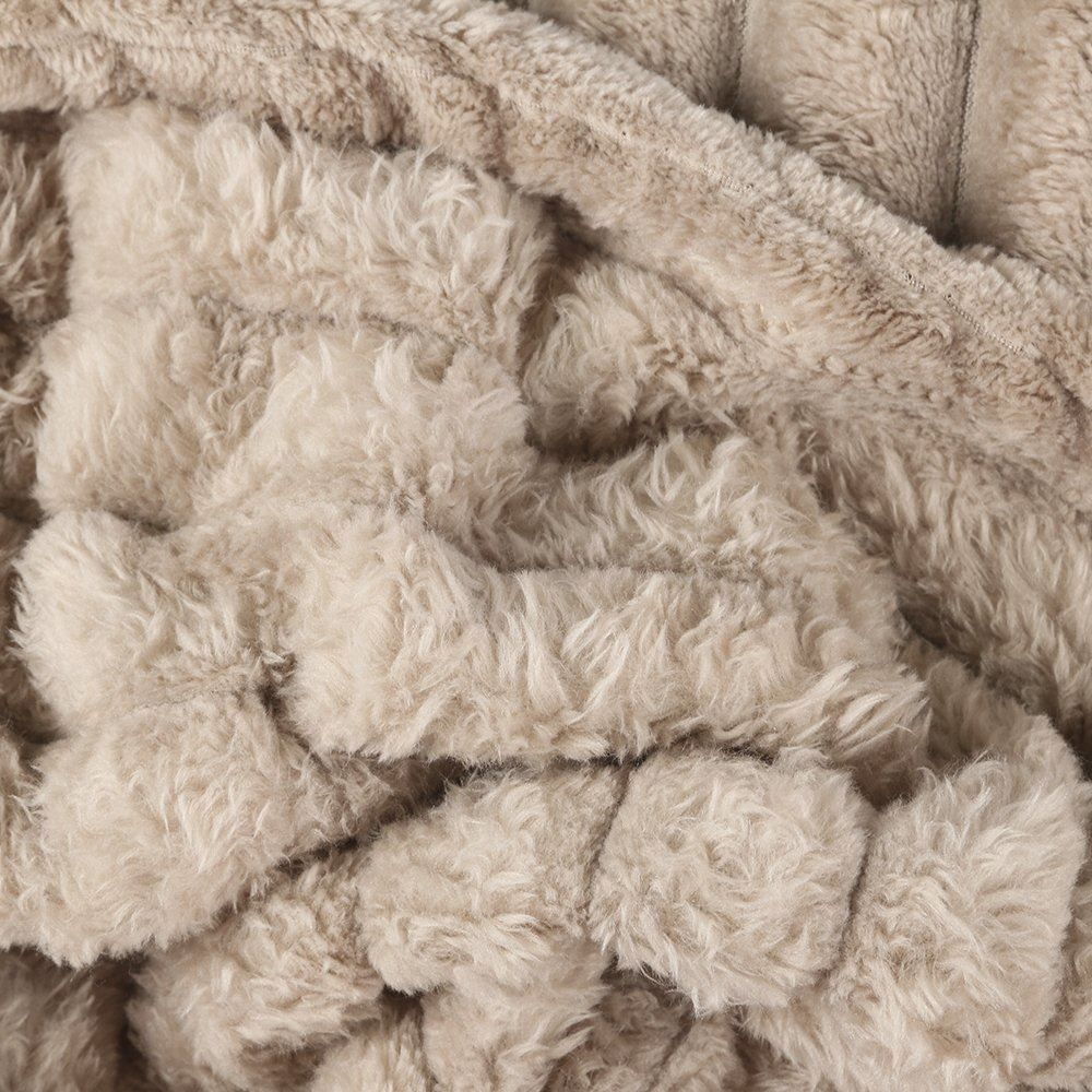 Cobertor Queen 100% Poliéster Premier Canelado Havan Casa - Bege