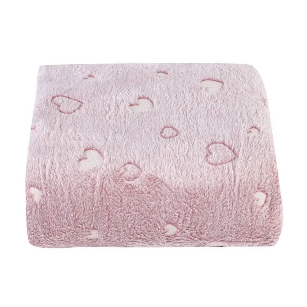 Cobertor Queen Microfibra 3D Havan Casa - Coração Rose
