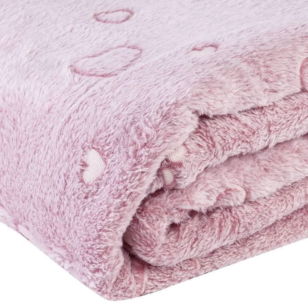 Cobertor Queen Microfibra 3D Havan Casa - Coração Rose