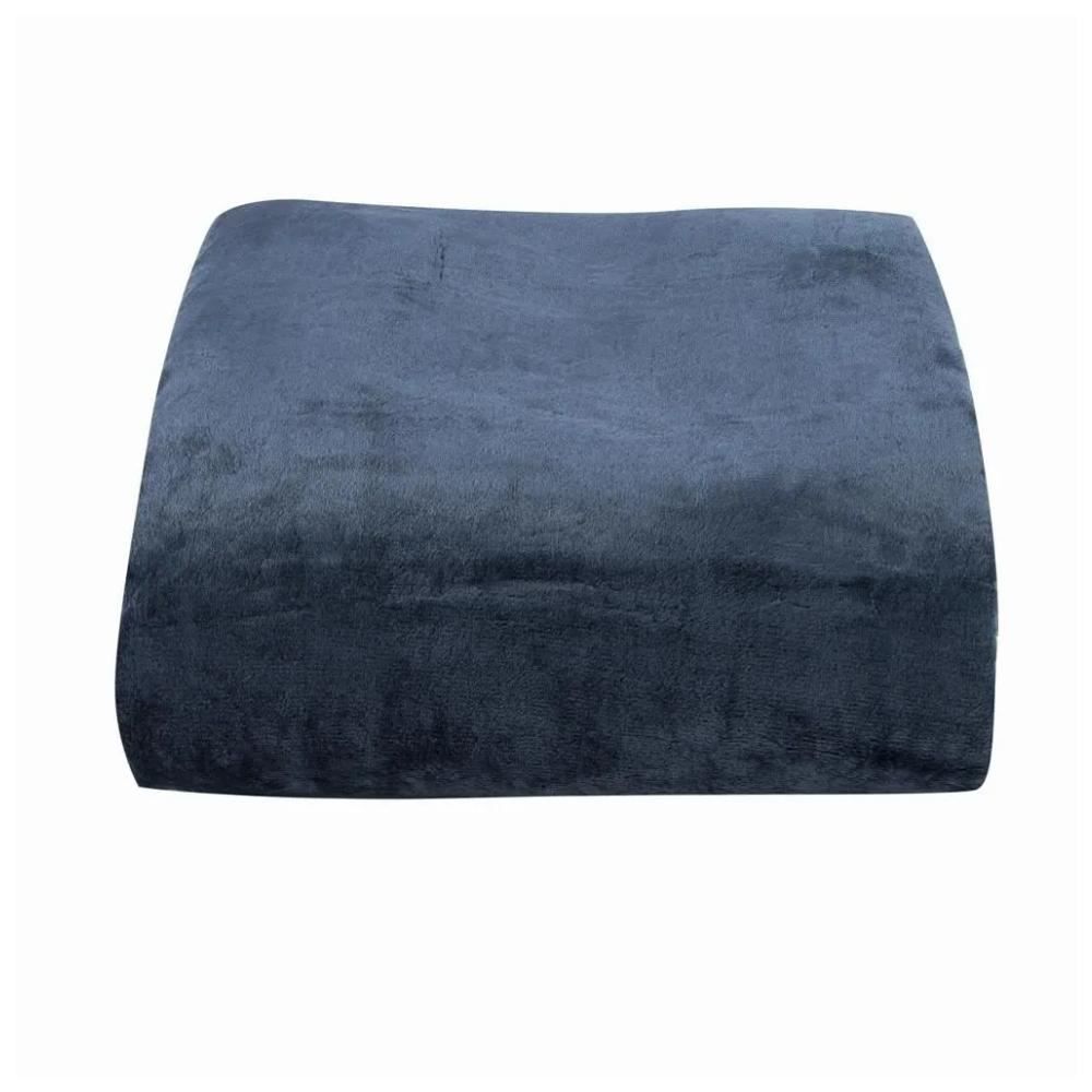 Cobertor Queen Microfibra Velour Neo Clássico Camesa - Azul Escuro