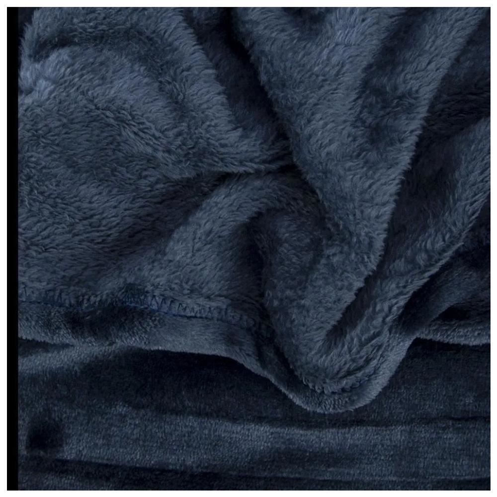 Cobertor Queen Microfibra Velour Neo Clássico Camesa - Azul Escuro