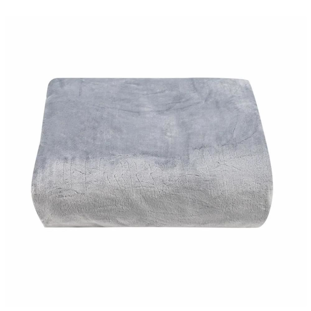 Cobertor Queen Microfibra Velour Neo Clássico Camesa - Cinza Claro