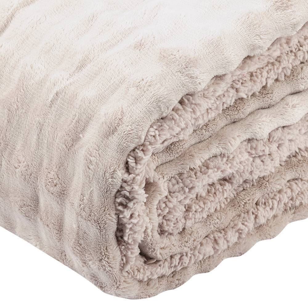 Cobertor Queen Requinte Color Sherpa Havan Casa - Bege