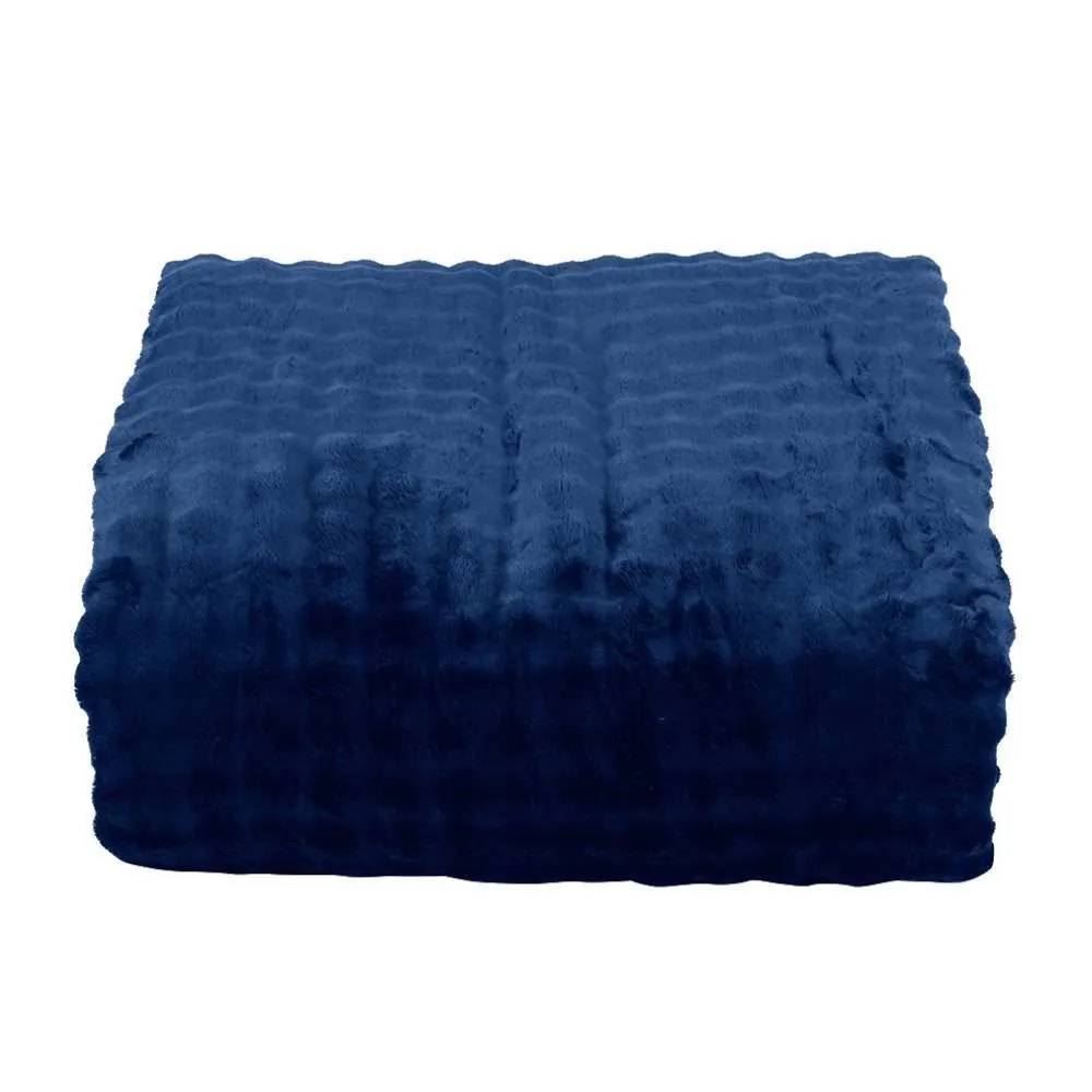 Cobertor Queen Requinte Color Sherpa Havan Casa - Midnight Blue