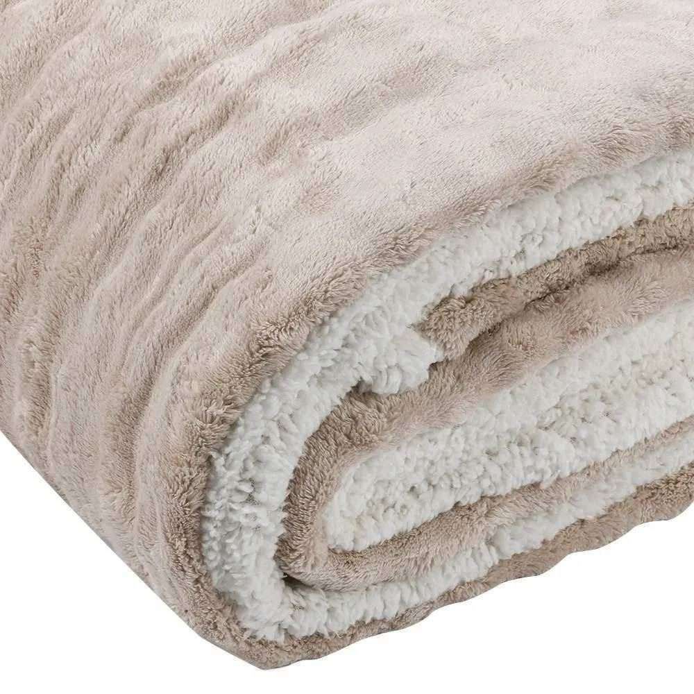 Cobertor Queen Requinte Sherpa Havan Casa - Bege